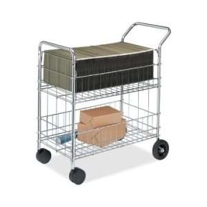  Fellowes Wire Mail Cart   Stainless Steel   FEL40912 