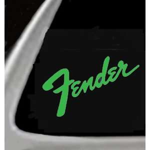  FENDER Green Vinyl STICKER/DECAL (Music,Guitars,Stores 