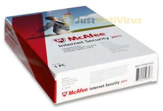 McAfee Internet Security 2011 1 PC   New Retail Box  