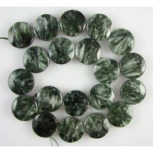 20mm Russian seraphinite coin disc beads 16 strand 