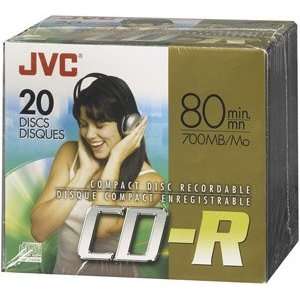    Jvc Cdra80Du20 80 Minute Cd R (20 Pk Slim Jewel Cases) Electronics