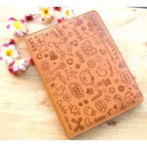  Smart Cute Pretty Lovely brown Leather Cover Case for iPad 