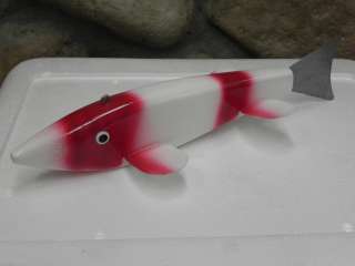 Bruell Ice Fishing Spearing Decoy Red& White striped big size 11 