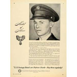 1951 Ad U.S. Defense Bonds Melvin Brown Medal Honor   Original Print 