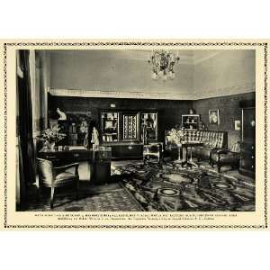 1914 Print Den Sitting Room Architect Design Interior Men Room Hans 