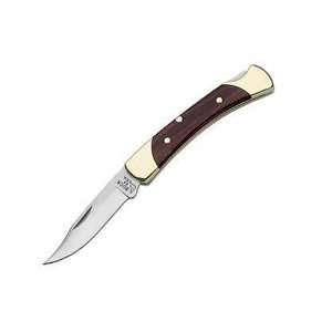 NEW BUCK 55 FOLDING HUNTER KNIFE WOOD GRAIN HANDLE   055BRS  