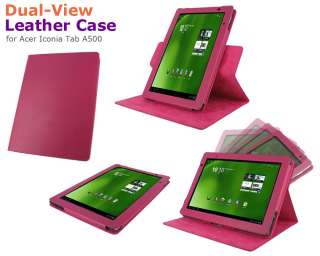    View Leather Folio Case Stand Cover for Acer Iconia Tab A500  