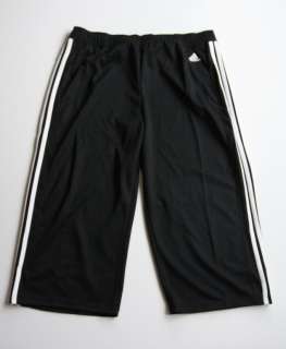 NWT Adidas Active Athletic Track Pants M L Tech Capri Cropped Black 