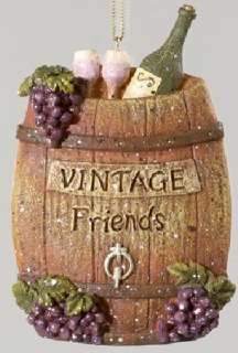 Wine Barrel Vintage Friends Christmas Ornament  