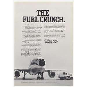  1974 Airbus A300 Wide Body Jet Photo Fuel Crunch Print Ad 