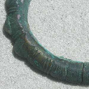 an ancient african copper alloy heavy anklet or bracelet nigeria 