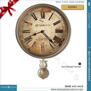 620441 Howard Miller 15 Auto Daylight Savings wall clock Antique Bras 