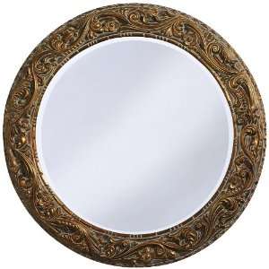  Antique Gold Leaf Round Wall Mirror