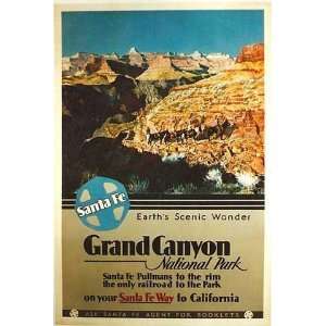 1930s Grand Canyon Arizona Santa Fe Railroad Original Vintage Antique 