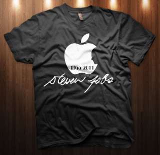 Steve Jobs Shirt Apple Logo silhouette memorial tribute iphone MAC 