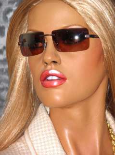 GIORGIO ARMANI New $255 Brown Rimless Sunglasses 1576 1118/6U  