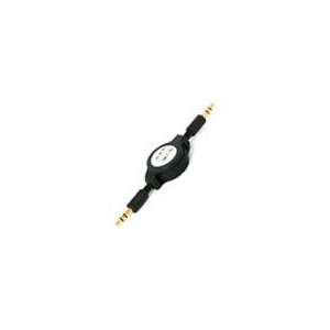  Retractable 3.5mm Male to Audio Cable (Black, 2.3 ft) for 