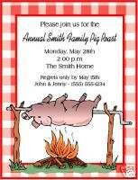 Pig Roast BBQ Birthday Party Invitations 3 Designs!  
