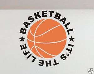 Vinyl Wall Lettering Words Quotes Decal Basketball Life  