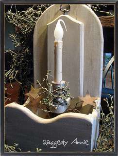 OOAK Candle Cubby Shelf /Wall Sconce/Porch Box w/Pips/Rusty Star 