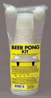 BEER PONG KIT, BEER PONG DRINKING GAME, 25 CUPS/4 BALLS  