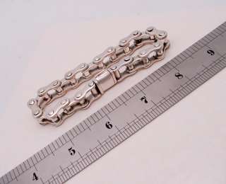 Bicycle Chain Mens Bracelet 925 Sterling Silver 67.9g  