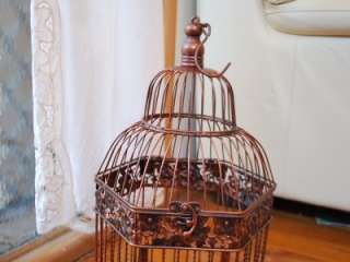 Iron Handmade Ornamental Bird Cage Wedding Wishing Well Red Copper 