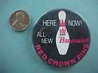 1950s Era Brunswick Red Crown Bowling pins advertising 