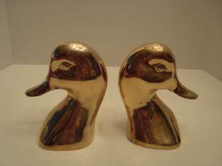 Pair of Gatco Solid Brass Duck Head Bookends Made in India  