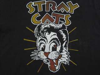   WORN 1981 vintage STRAY CATS T SHIRT 80s small BRIAN SETZER  