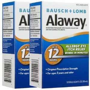 Bausch & Lomb Alaway Itch Relief Eye Drops 0.34 oz, 2 ct (Quantity of 
