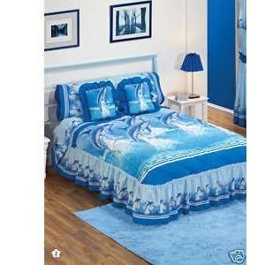  Sea Dolphins Blue Bedspread Sheets Bedding Set Twin