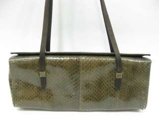 CALVIN KLEIN Green Python Skin Tote Purse Handbag  