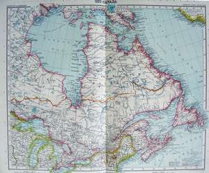 CANADA EAST ARCTIC 1909 original antique map  Stieler  