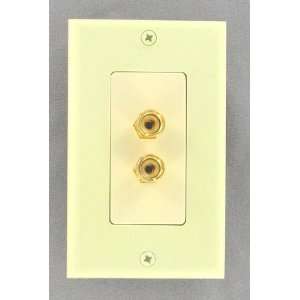   Ivory Speaker Wall Plate With Gold Plated Binding Posts Electronics