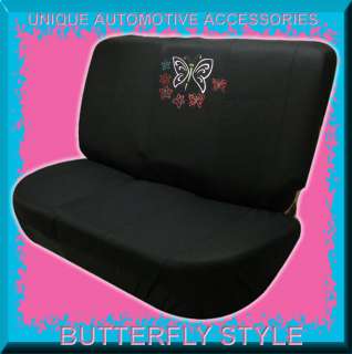 2PC BUTTERFLY AND STARS UNIVERSAL FIT BENCH SEAT COVER  