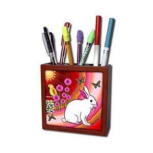  Bunny Art Design   Spring Bunny   Tile Pen Holders 5 inch tile pen 