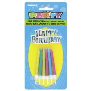  Happy Birthday Cake Topper with Candles Toys & Games