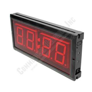 Large Oversized LED Red Digital Readout Wall Clock Commercial 