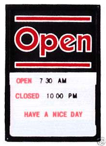 Open & Closed Sign with Changable Message Board   