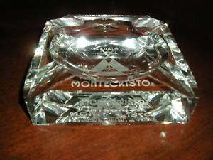 montecristo heavy crystal cigar ashtray new in the box  