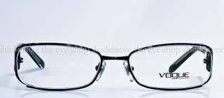 New Authentic VOGUE Eyeglass Frame Black Silver Crystal Glasses VO3726 
