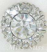 101 Silver Rhinestone Crystal Buttons   3/4 inch  