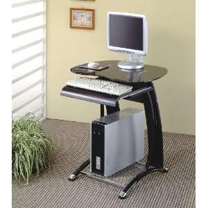   800235 Metal Computer Desk with Keyboard Tray, Black: Home & Kitchen
