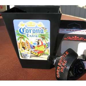  Corona Mexican Beer Card / Bottle Cap Catcher and Bottle 