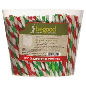 Be Good Holiday Rawhide 1/4x5.5 Twists Dog Treat 90pc  