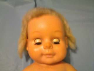 VINTAGE 14 SOFT RUBBER BABY DOLL W/ OPEN & CLOSE EYES  