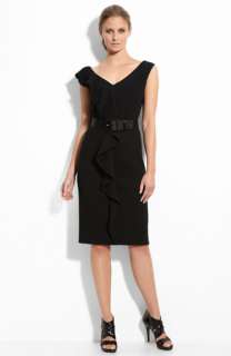 St. John Collection Ruffled Double Face Crepe Dress  