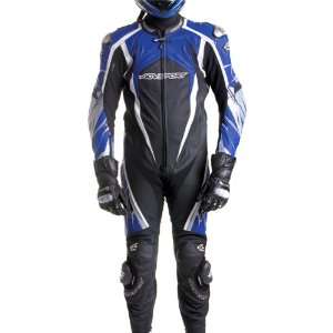   Laguna Mens 1 Piece Leather Street Motorcycle Race Suit   Blue / 44
