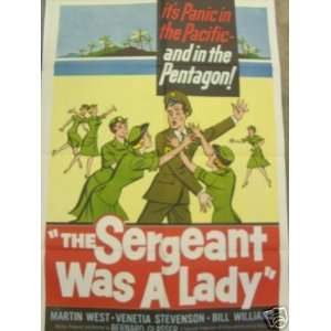  Movie Poster Martin West The Sergeant Was A Lady F40 